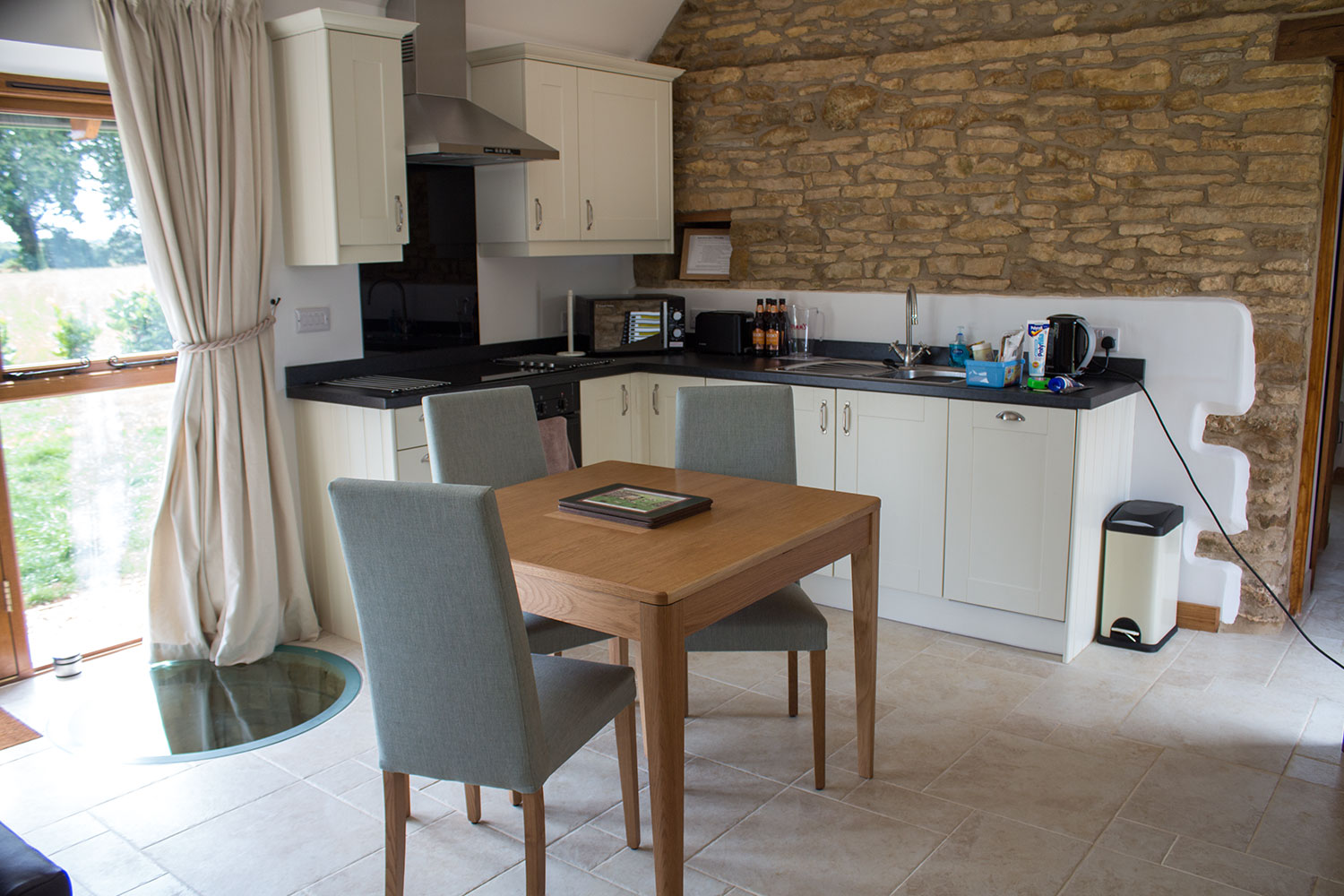 The finished kitchen and dining space.