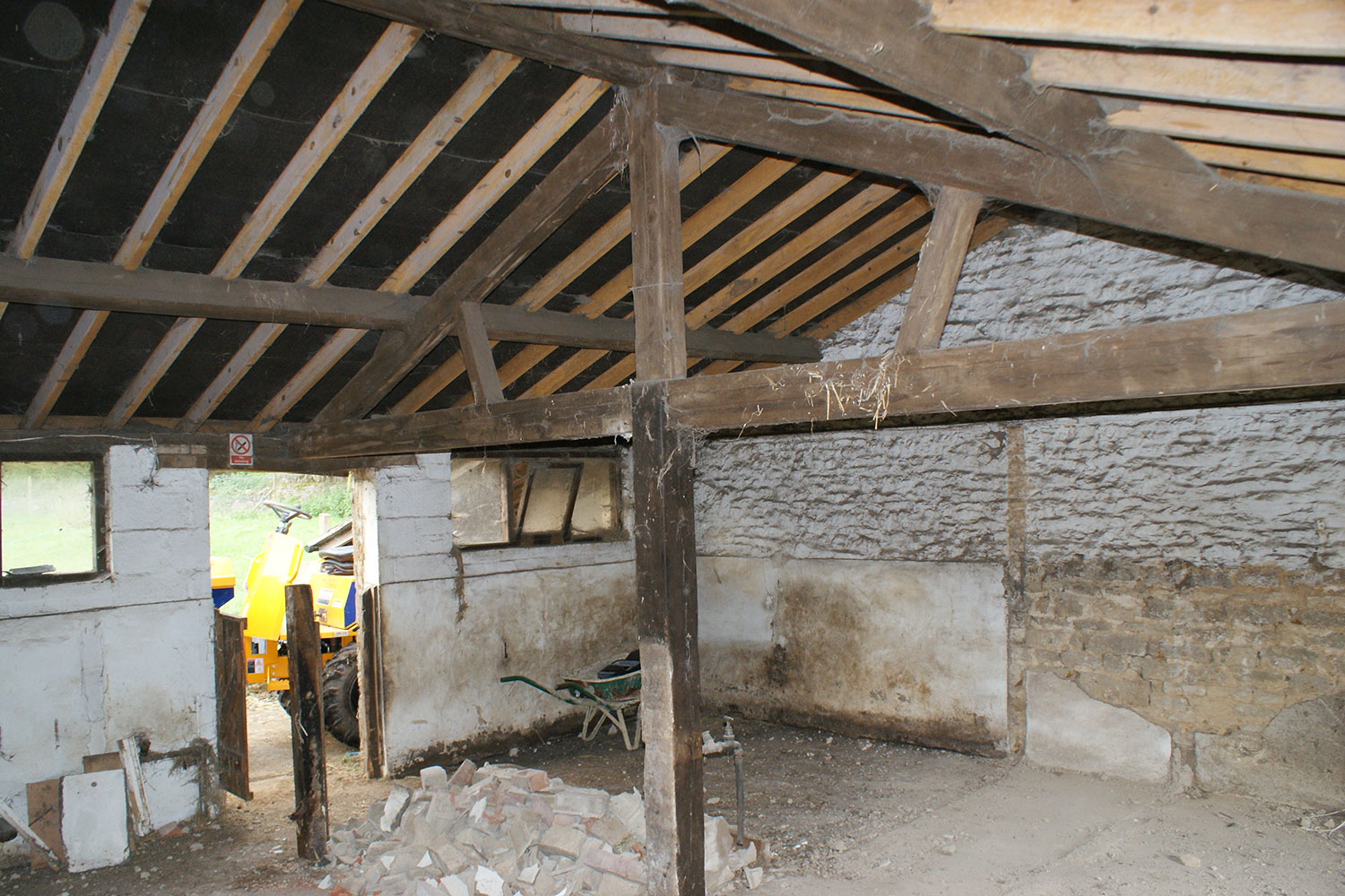 The instance of the shed early in the project.