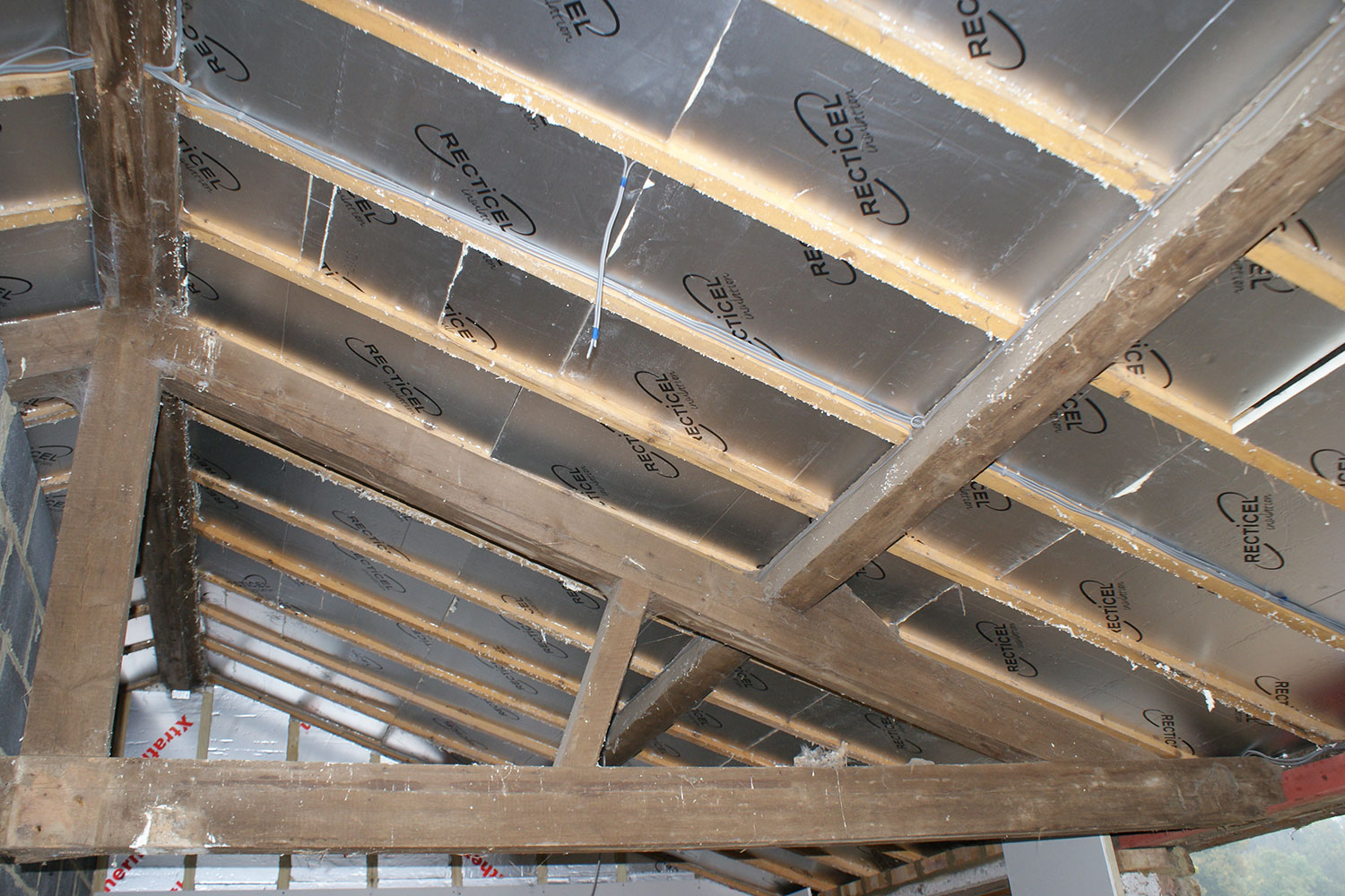 An image of the new roof insulation.