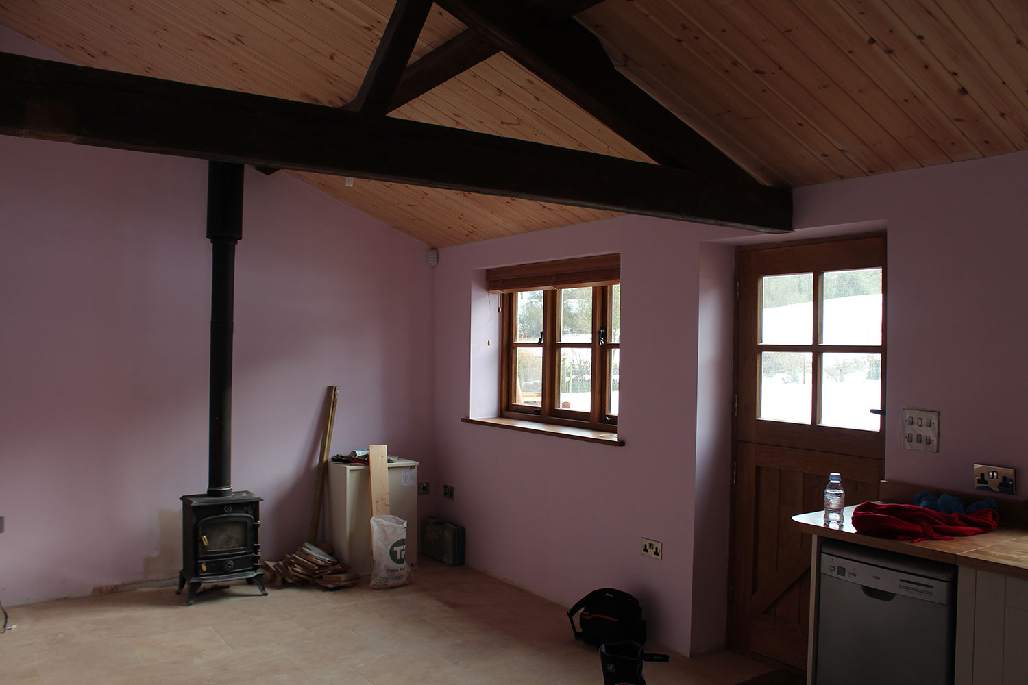 Inside the nearly finished holiday let.